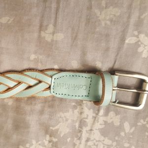 Calvin Klein teal leather belt